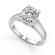 Kaylie Trellis 4 Prong Solitaire Cushion Cut Engagement Ring - Nivetta